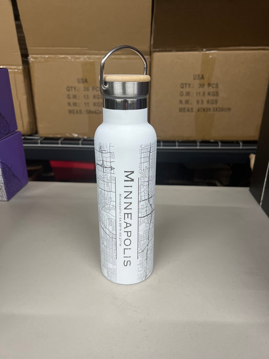 Minneapolis MN Bottle in Matte White