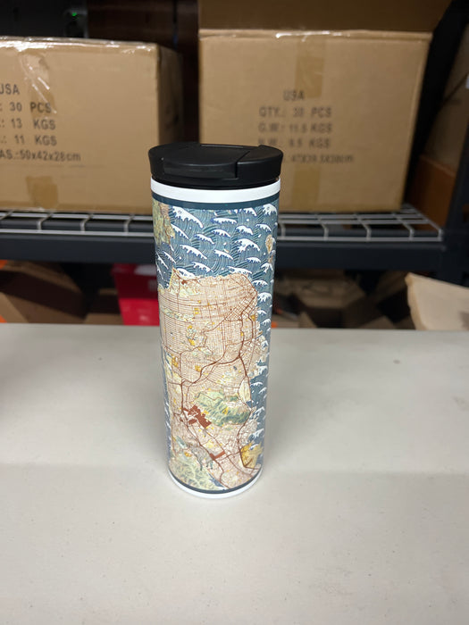 San Francisco CA 17oz Tumbler in Woodblock