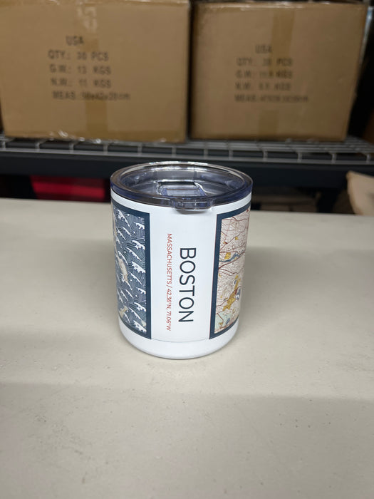 Boston MA 10oz Cup in Woodblock