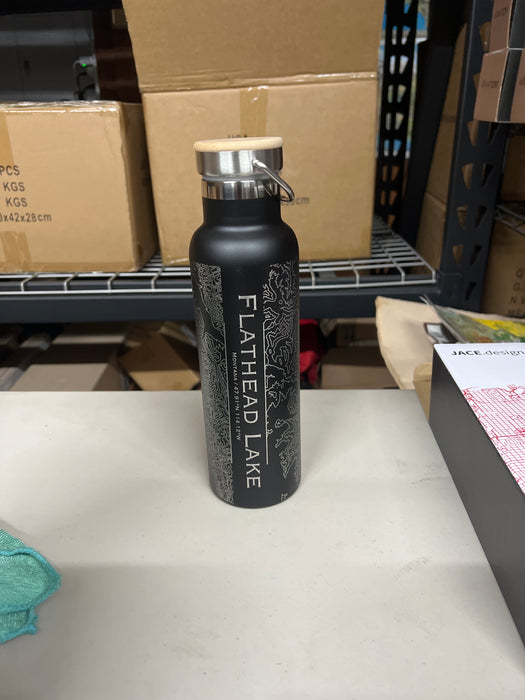 Flathead Lake MT Bottle in Matte Black