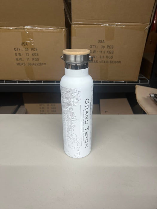 Grand Teton National Park 20oz Canteen Bottle in Matte White