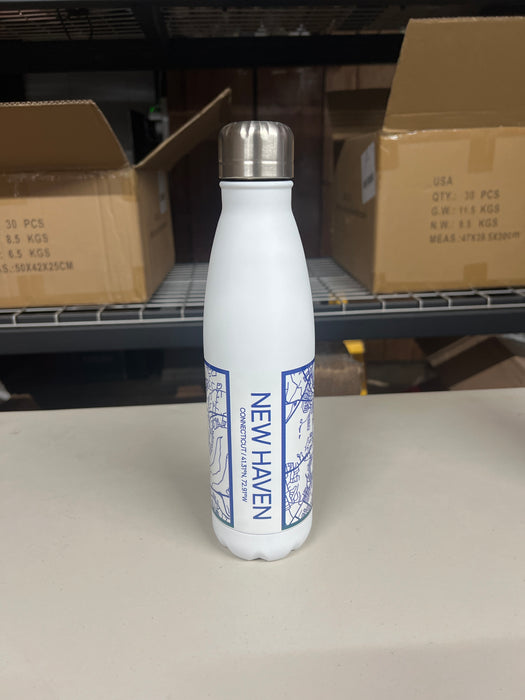 New Haven CT Bottle in Tactile Lines Blue