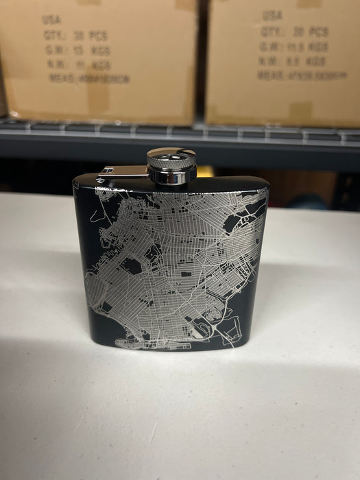 Brooklyn NY Flask in Black