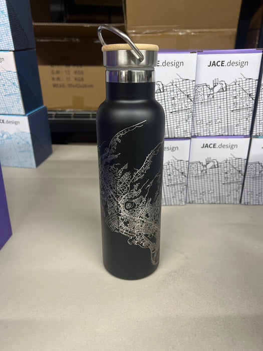 Honolulu HI 20oz Canteen Bottle in Matte Black