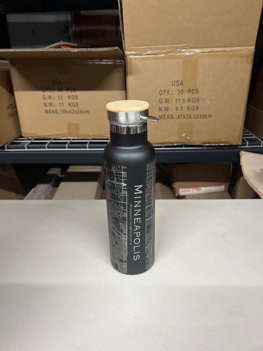 Minneapolis MN Bottle in Matte Black