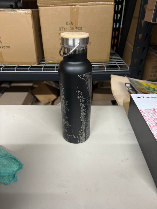 Flathead Lake MT Bottle in Matte Black