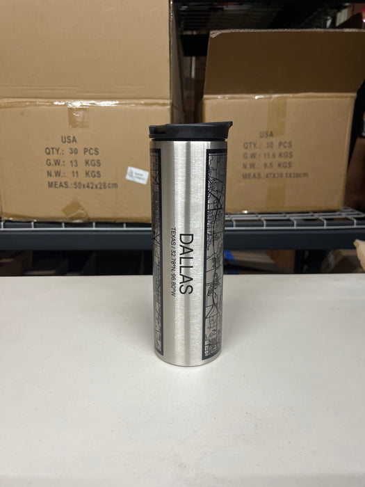 Dallas TX 17oz Tumbler in Tactile Lines Black