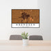 24x36 Aberdeen South Dakota Map Print Lanscape Orientation in Ember Style Behind 2 Chairs Table and Potted Plant