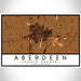 Aberdeen South Dakota Map Print Landscape Orientation in Ember Style With Shaded Background