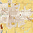 Aberdeen South Dakota Map Print in Woodblock Style Zoomed In Close Up Showing Details