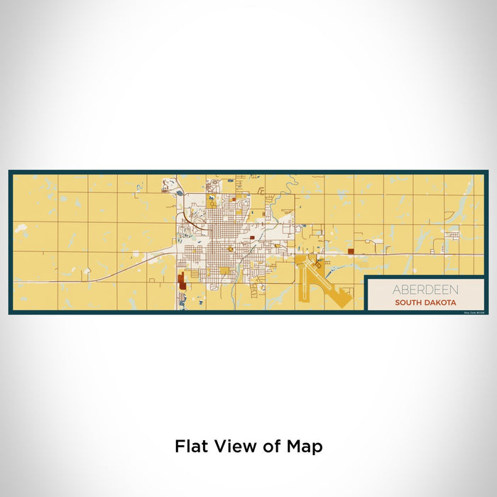 Flat View of Map Custom Aberdeen South Dakota Map Enamel Mug in Woodblock
