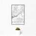12x18 Aberdeen Washington Map Print Portrait Orientation in Classic Style With Small Cactus Plant in White Planter