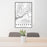 24x36 Aberdeen Washington Map Print Portrait Orientation in Classic Style Behind 2 Chairs Table and Potted Plant
