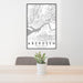 24x36 Aberdeen Washington Map Print Portrait Orientation in Classic Style Behind 2 Chairs Table and Potted Plant