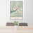 24x36 Aberdeen Washington Map Print Portrait Orientation in Woodblock Style Behind 2 Chairs Table and Potted Plant