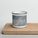 Front View Custom Aberdeen Washington Map Enamel Mug in Afternoon on Cutting Board