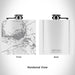 Rendered View of Aberdeen Washington Map Engraving on 6oz Stainless Steel Flask in White