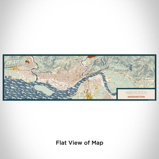 Flat View of Map Custom Aberdeen Washington Map Enamel Mug in Woodblock