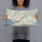 Person holding 20x12 Custom Aberdeen Washington Map Throw Pillow in Woodblock