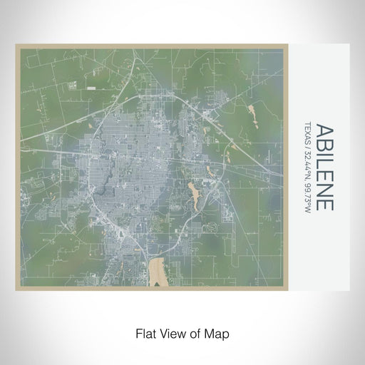 Rendered View of Abilene Texas Map on 20oz Stainless Steel Insulated Bottle with Bamboo Top with printed afternoon style map