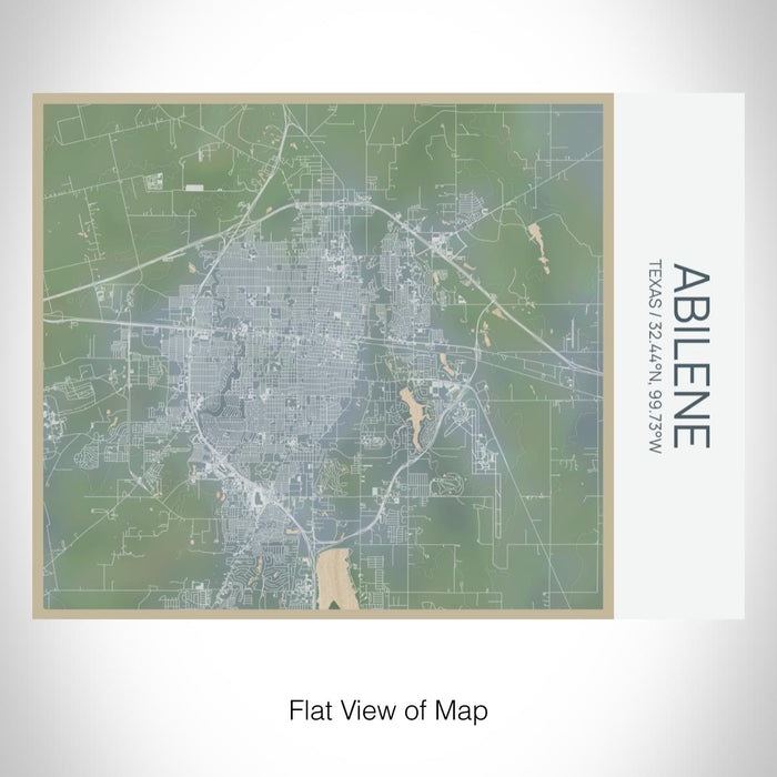 Rendered View of Abilene Texas Map on 20oz Stainless Steel Insulated Bottle with Bamboo Top with printed afternoon style map