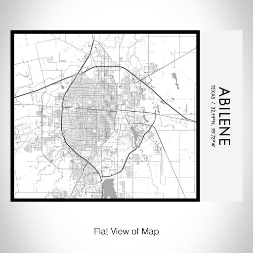 Rendered View of Abilene Texas Map on 20oz Stainless Steel Insulated Bottle with Bamboo Top with printed classic style map