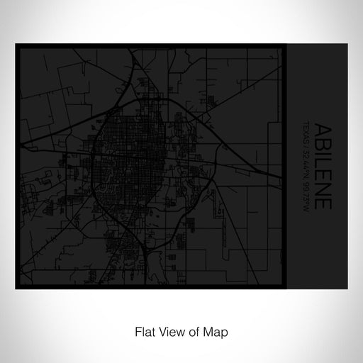 Rendered View of Abilene Texas Map on 20oz Stainless Steel Insulated Bottle with Bamboo Top in Matte Black with printed Tactile Lines Map in Black