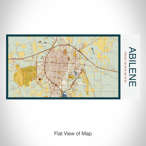 Rendered View of Abilene Texas Map on 17oz Stainless Steel Insulated Bottle with printed woodblock style map