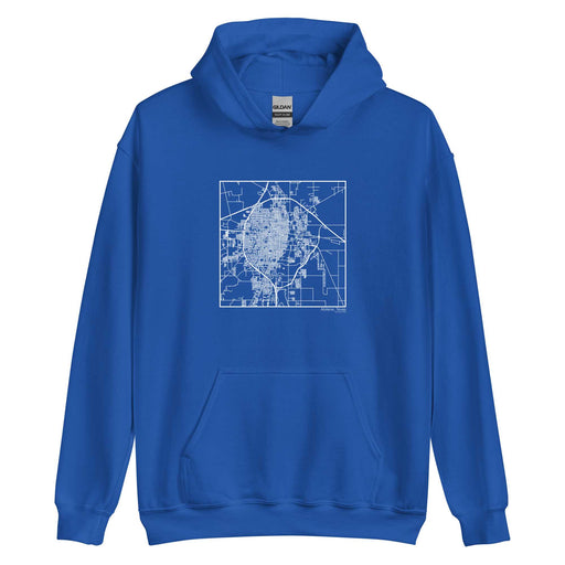 Abilene Texas  Map Unisex Hoodie Sweater with City inscription in Royal Blue