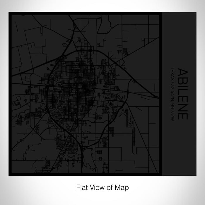 Rendered View of Abilene Texas Map on 17oz Stainless Steel Insulated Tumbler in Matte Black with Tactile Lines