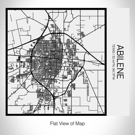 Rendered View of Abilene Texas Map on 17oz Stainless Steel Insulated Tumbler in Matte White with Tactile Lines