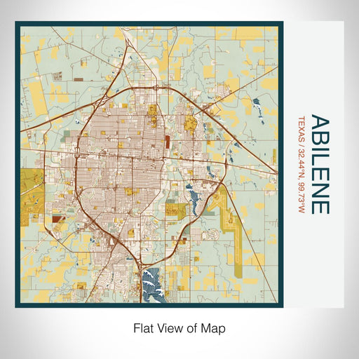 Rendered View of Abilene Texas Map on 17oz Stainless Steel Insulated Tumbler in Woodblock Map Style
