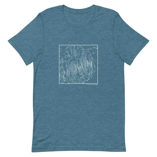 Acadia National Park Topographic  Map Unisex T-Shirt with City inscription in Heather Teal