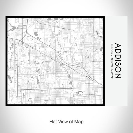 Rendered View of Addison Illinois Map on 20oz Stainless Steel Insulated Bottle with Bamboo Top with printed classic style map