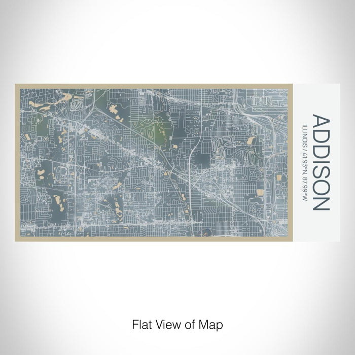 Rendered View of Addison Illinois Map on 17oz Stainless Steel Insulated Bottle with printed afternoon style map