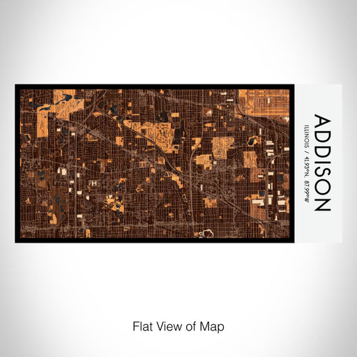 Rendered View of Addison Illinois Map on 17oz Stainless Steel Insulated Bottle with printed ember style map