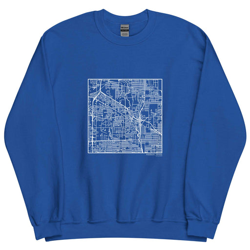 Addison Illinois  Map Unisex Crewneck Sweater with City inscription in Royal Blue