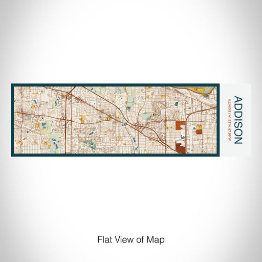 Rendered View of Addison Illinois Map on 10oz Stainless Steel Insulated Cup in Woodblock with Sliding Lid