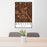 24x36 Addison Texas Map Print Portrait Orientation in Ember Style Behind 2 Chairs Table and Potted Plant