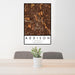 24x36 Addison Texas Map Print Portrait Orientation in Ember Style Behind 2 Chairs Table and Potted Plant