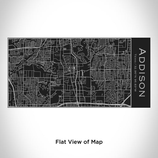 Rendered View of Addison Texas Map Engraving on 17oz Stainless Steel Insulated Cola Bottle in Black