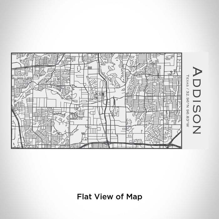 Rendered View of Addison Texas Map Engraving on 17oz Stainless Steel Insulated Cola Bottle in White