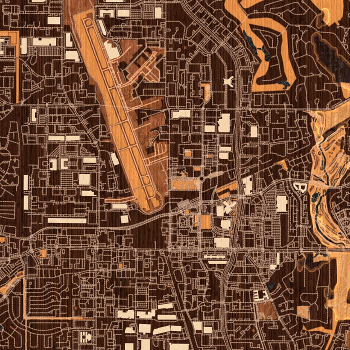 Addison Texas Map Print in Ember Style Zoomed In Close Up Showing Details