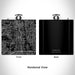 Rendered View of Addison Texas Map Engraving on 6oz Stainless Steel Flask in Black