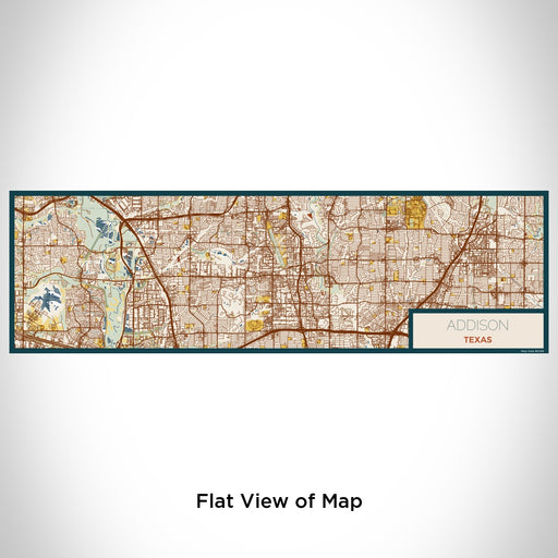 Flat View of Map Custom Addison Texas Map Enamel Mug in Woodblock