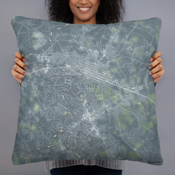 Person holding 22x22 Custom Aiken South Carolina Map Throw Pillow in Afternoon