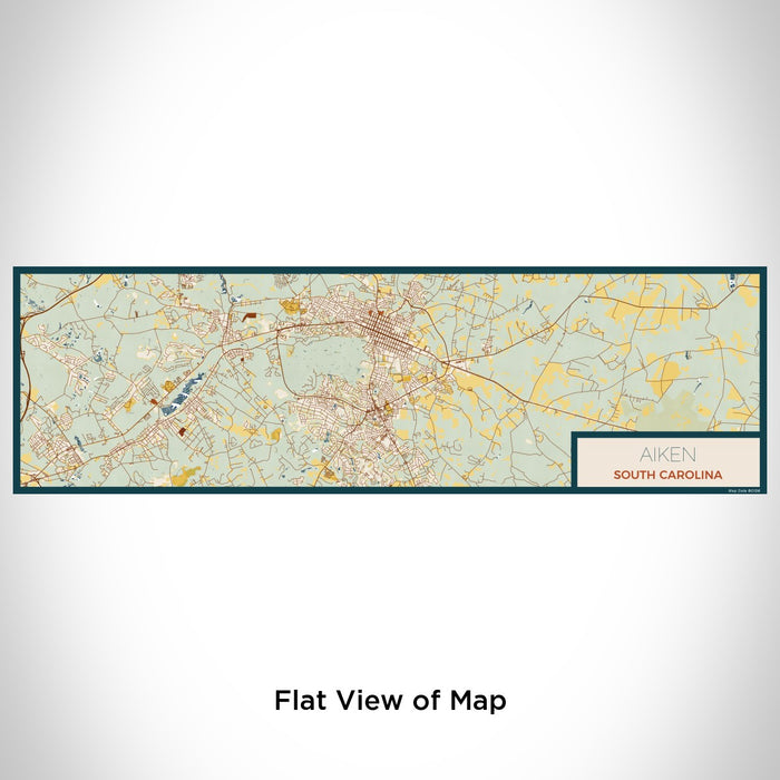 Flat View of Map Custom Aiken South Carolina Map Enamel Mug in Woodblock