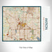 Rendered View of Akron Ohio Map on 20oz Stainless Steel Insulated Bottle with Bamboo Top with printed woodblock style map