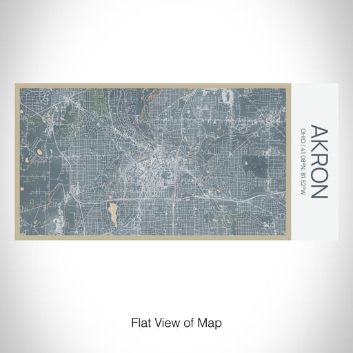 Rendered View of Akron Ohio Map on 17oz Stainless Steel Insulated Bottle with printed afternoon style map