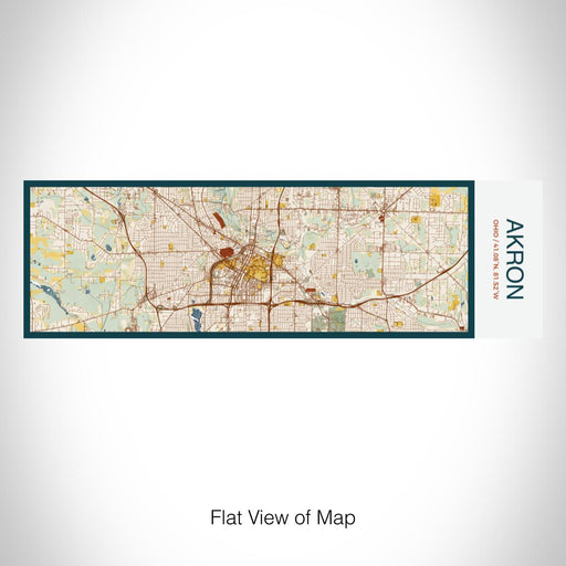 Rendered View of Akron Ohio Map on 10oz Stainless Steel Insulated Cup in Woodblock with Sliding Lid